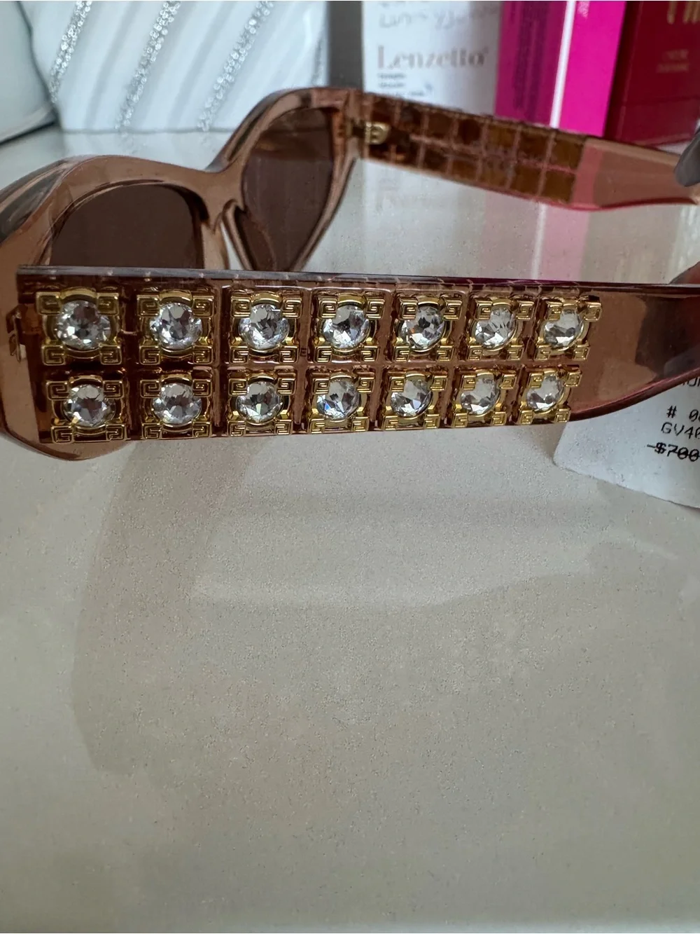Givenchy Brown Crystal-Embellished Cat-Eye Sunglasses